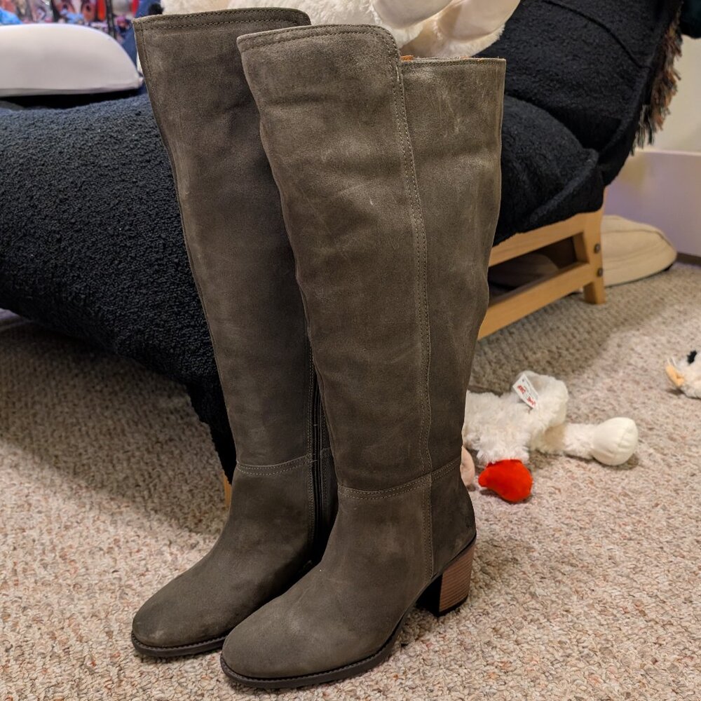 NWT Lucky Brand Bonnay Knee-high Extra Wide Calf Boot Green Size 8.5/39